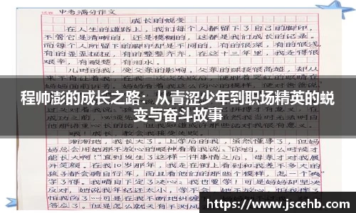 程帅澎的成长之路：从青涩少年到职场精英的蜕变与奋斗故事